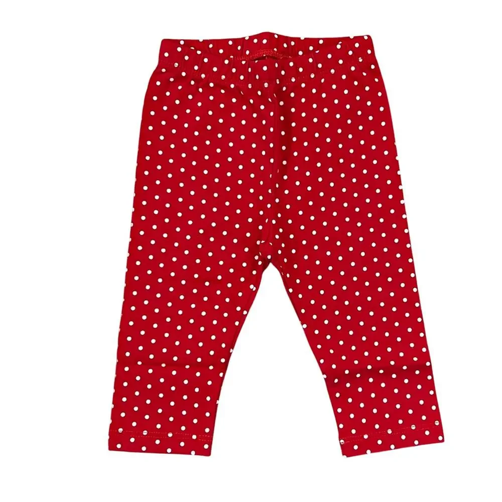 NWT GAP Baby Red W/Cozy Pocket Deer Applique Top & Red Dot Leggings - SIZE 3-6M